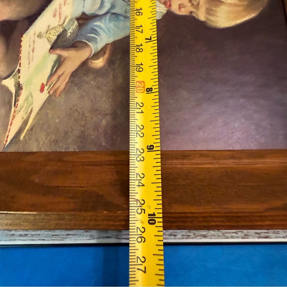 Vintage James Ingwersen Art Print Little Boy Reading Wood Frame - Picture 8 of 8